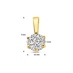 hanger zirkonia 14K geelgoud