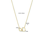 9k collier hartjes 40 - 42 - 44 cm 9K geel