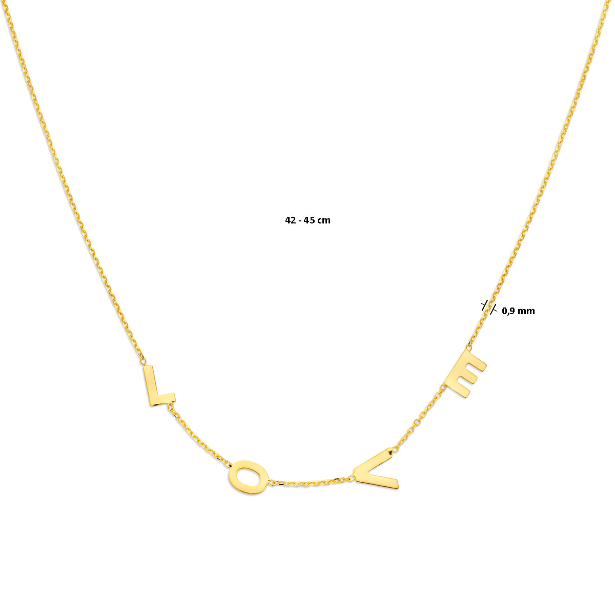 Halskette Love 42 - 45 cm 14K Gelbgold