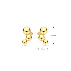 Ohrstecker Diamant 0.02ct (2x 0.01ct) H SI 11,5 mm 14K Gelbgold