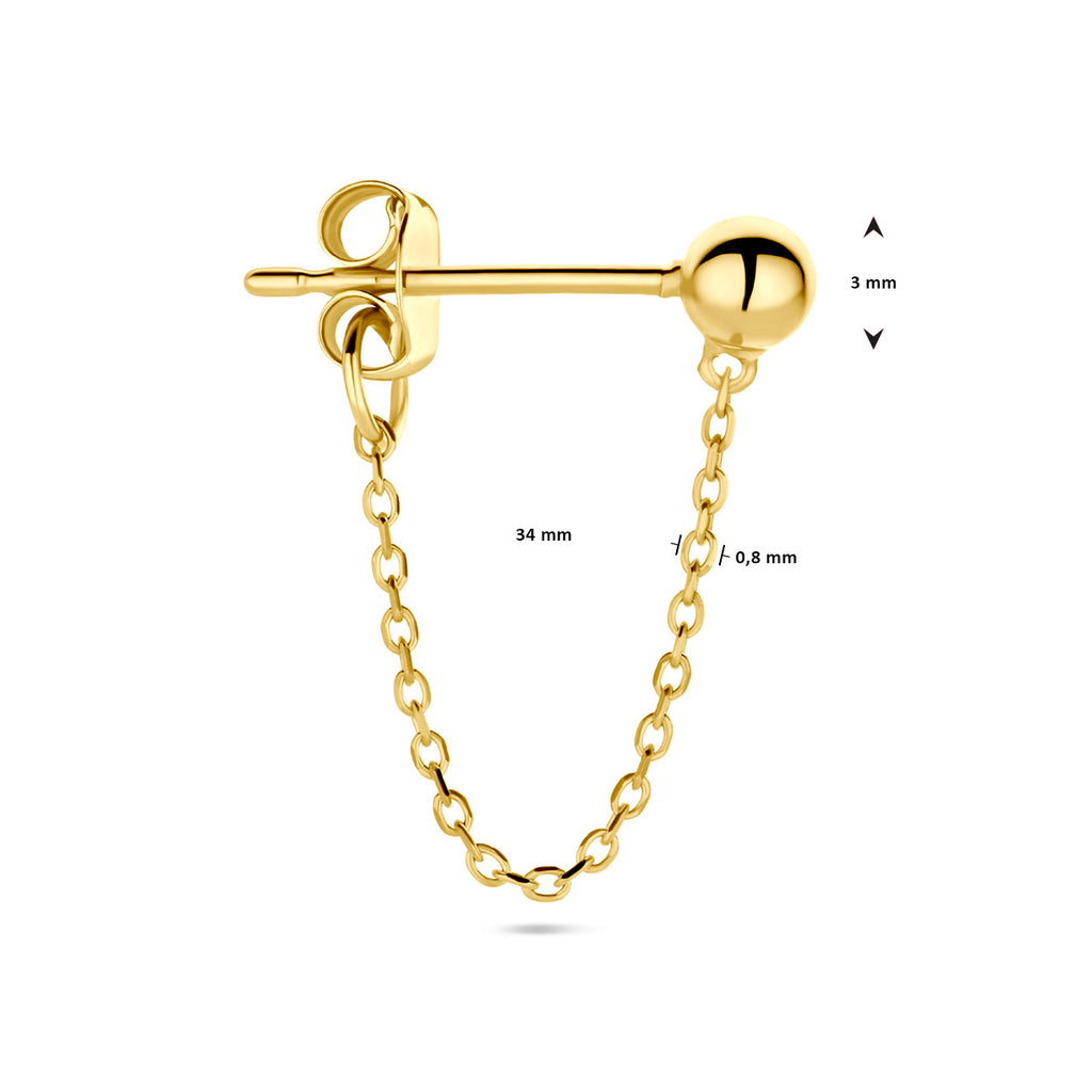Ohrstecker Kugel pro Stück 14K Gelbgold