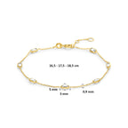 9k armband zirkonia 16,5 - 17,5 - 18,5 cm 9K geel
