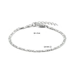 Armband Falkenauge mit Abstandshalter 2,4 mm 16 + 3 cm Silber rhodiniert