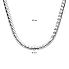 collier omega 9 mm 45 cm zilver gerhodineerd