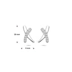 oorknoppen zirkonia 10 mm zilver gerhodineerd