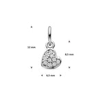 Herzanhänger Zirkonia 12 mm Silber rhodiniert