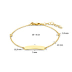 graveerarmband lab grown diamant 0.10ct f vs 16 + 3 cm 14K geelgoud