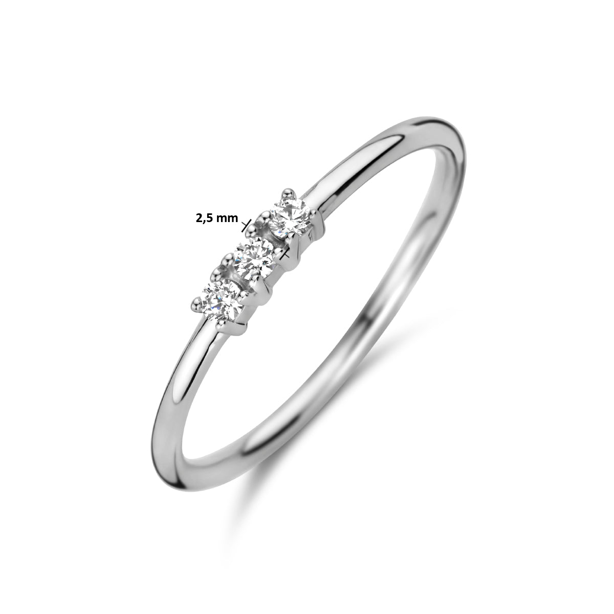 Ring Trilogie Zirkonia Silber rhodiniert