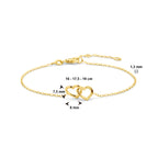 armband hartjes 16 - 17,5 - 19 cm 14K geelgoud