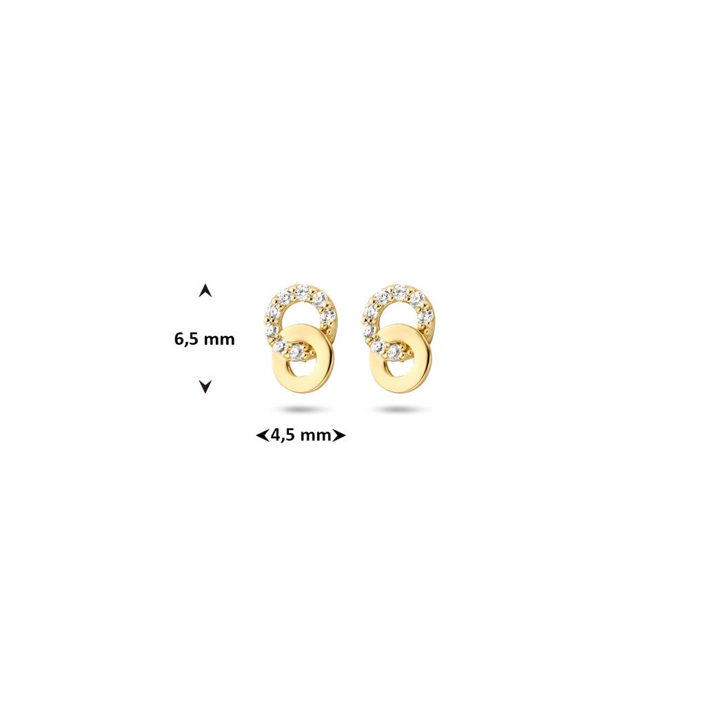9K Ohrstecker Zirkonia 6,5 mm 9K Gelb