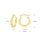 9k oorringen 14 mm 9K geel