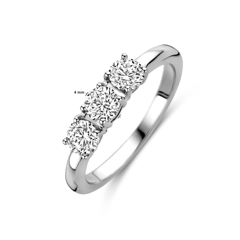 ring zirkonia zilver gerhodineerd