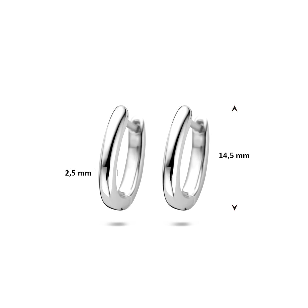 klapoorringen 14,5 mm zilver gerhodineerd