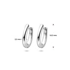 klapoorringen 14,5 mm zilver gerhodineerd