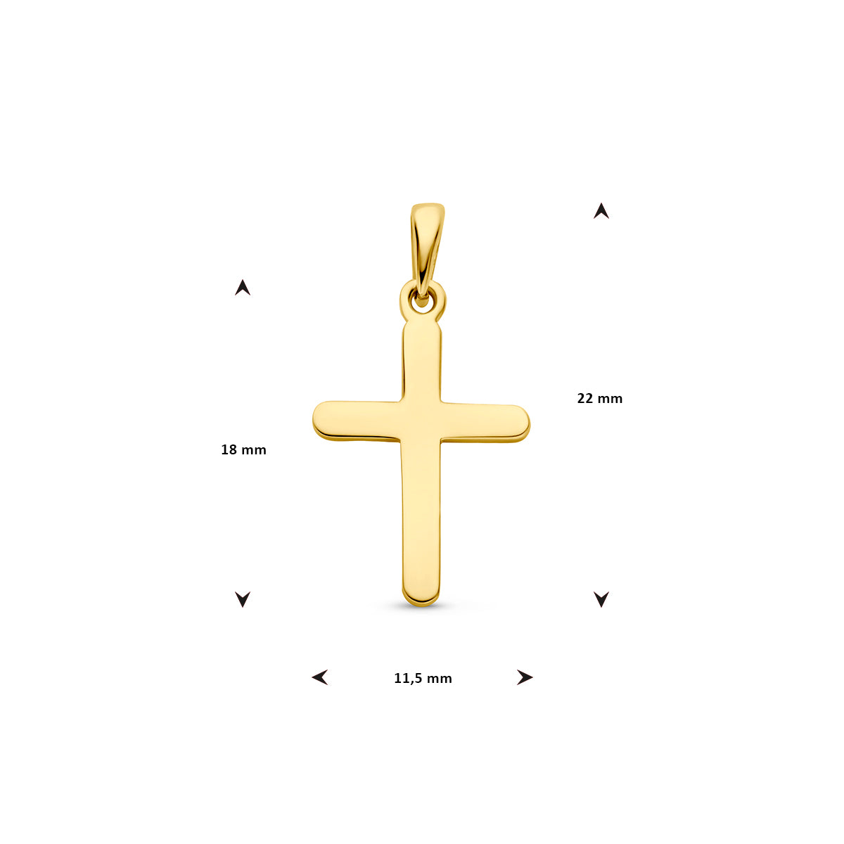 Anhänger Kreuz 14K Gelbgold