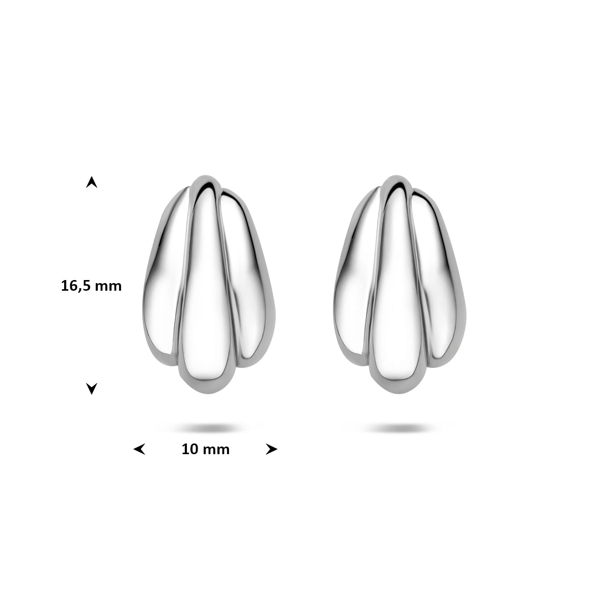 stekeroorringen 16,5 mm zilver gerhodineerd