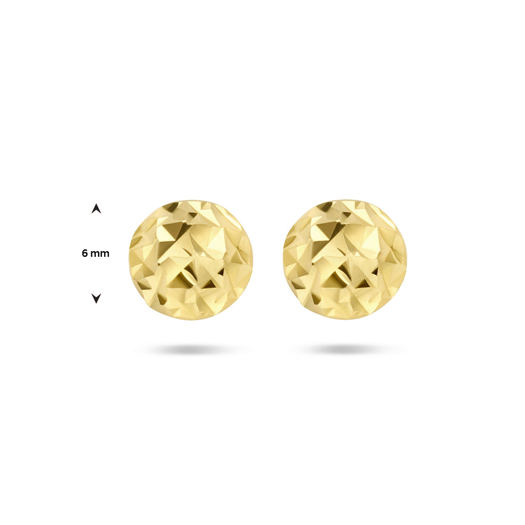 oorknoppen gediamanteerd 14K geelgoud