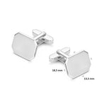 manchetknopen mat gediamanteerd zilver wit