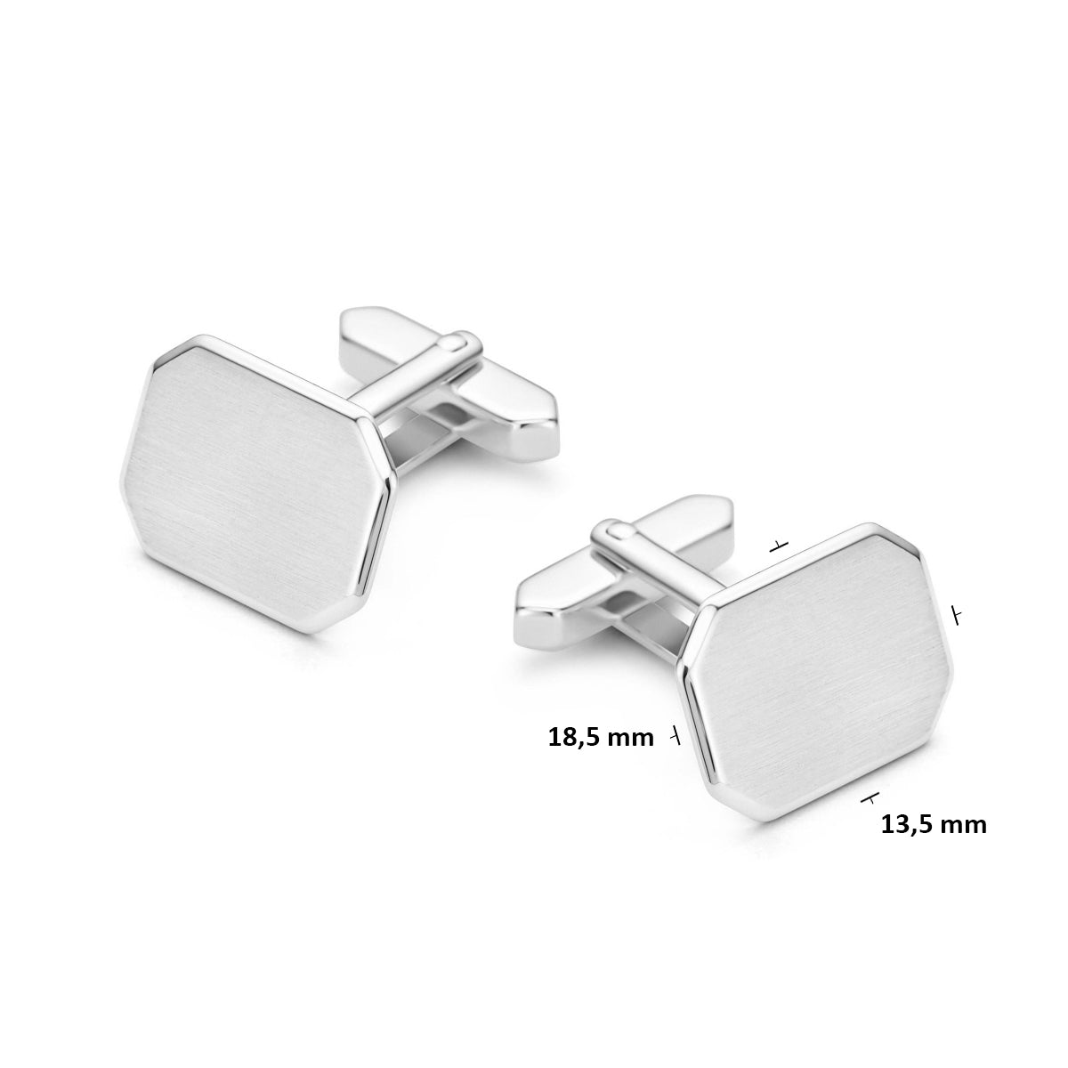 manchetknopen mat gediamanteerd zilver wit
