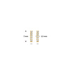 Ohrstecker Balken Zirkonia 7 mm 14K Gelbgold