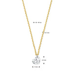 collier hartje lab grown diamant 40 - 42 - 44 cm 0.25ct g si 14K geelgoud