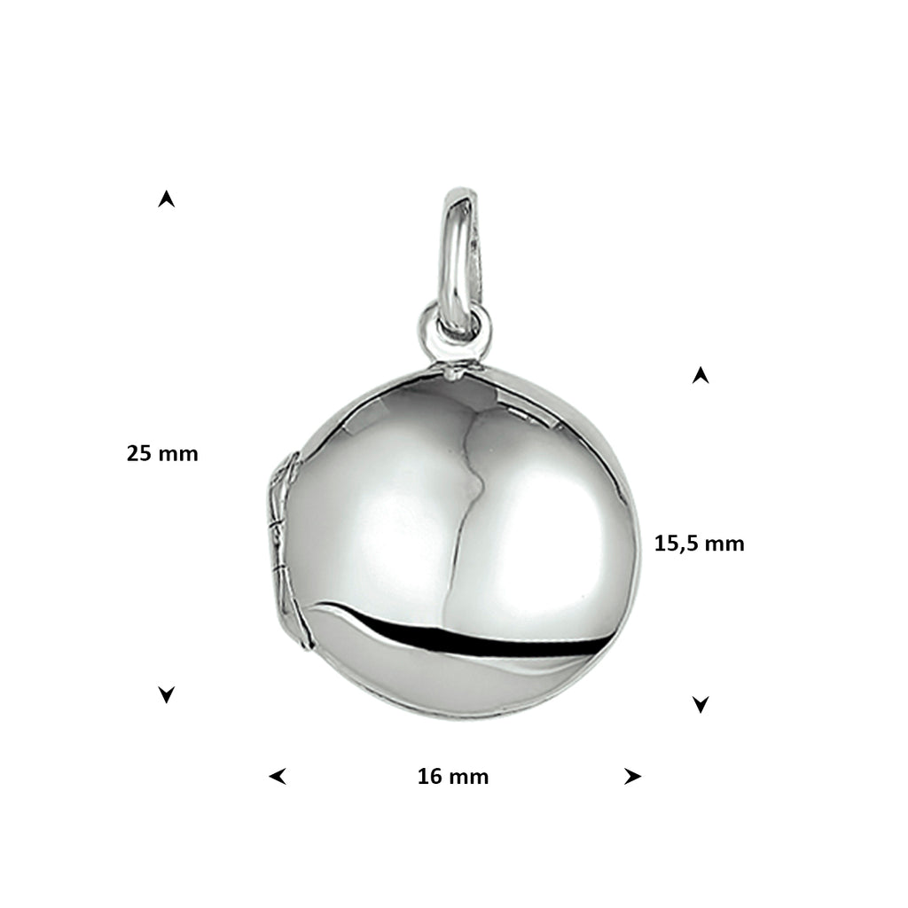 Medaillon 15,5 mm Silber weiß