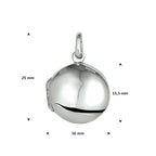Medaillon 15,5 mm Silber weiß