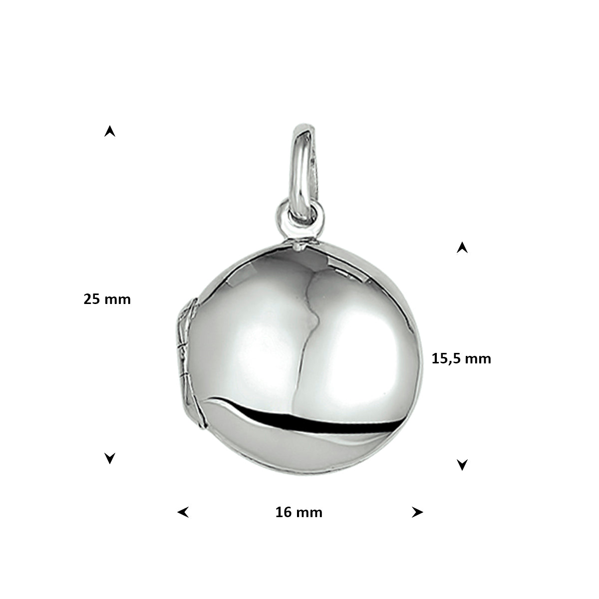 Medaillon 15,5 mm Silber weiß