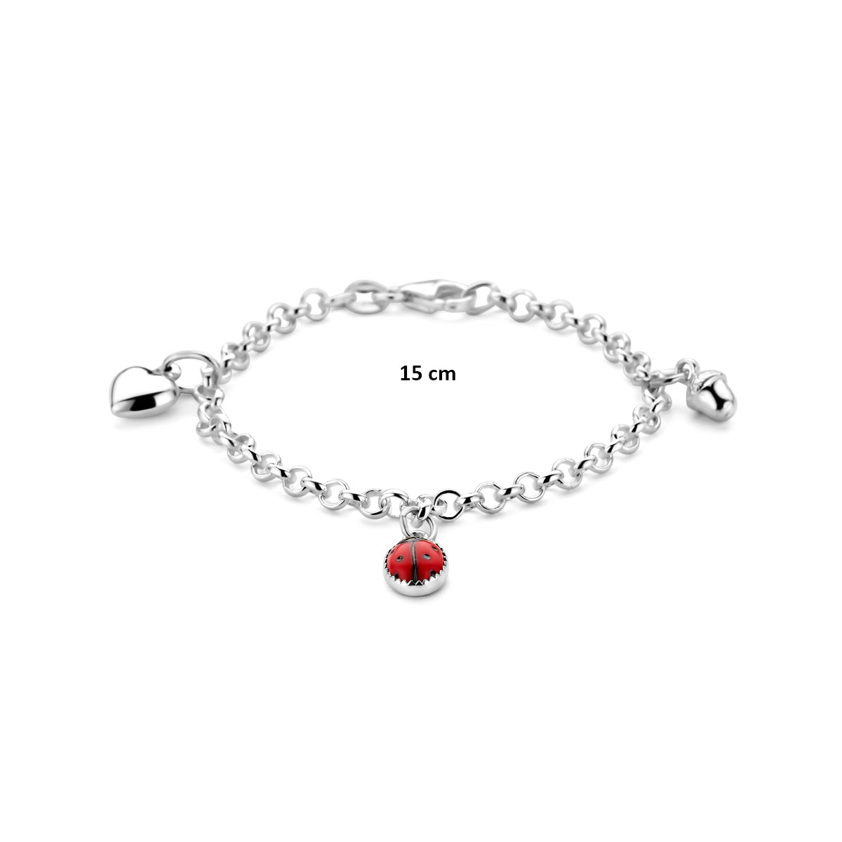 Armband verschiedene Charms 15 cm silberweiß
