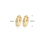9 Karat Creolen Zirkonia 12,5 mm 9K Gelb