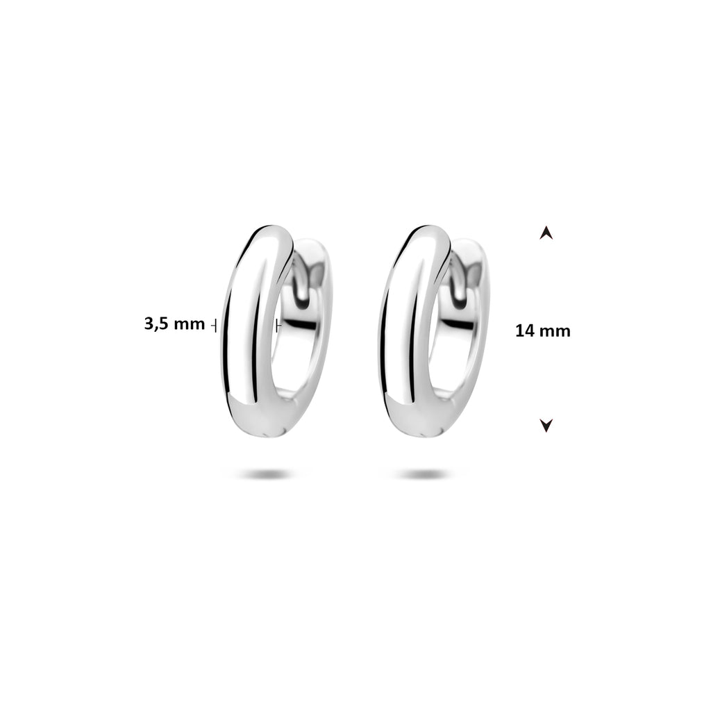 klapoorringen 14 mm zilver gerhodineerd