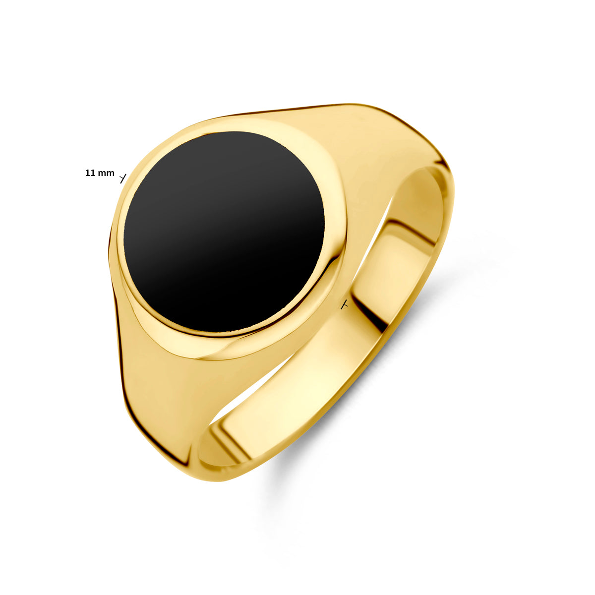 ring onyx 14K geelgoud - rond