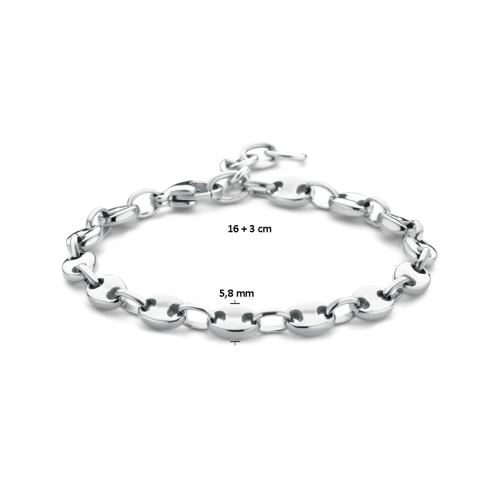 Armband Kaffeebohne 16 + 3 cm Edelstahl