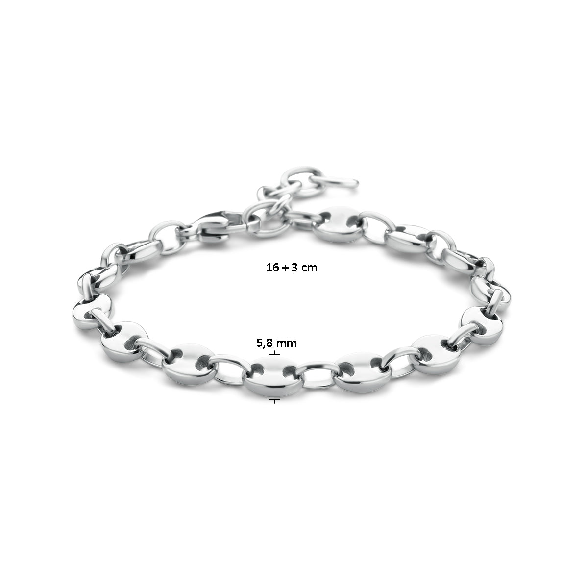 Armband Kaffeebohne 16 + 3 cm Edelstahl