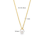 9k collier parel 41 - 43 - 45 cm 9K geel