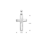 hanger kruis poli/mat gediamanteerd 24 mm zilver gerhodineerd