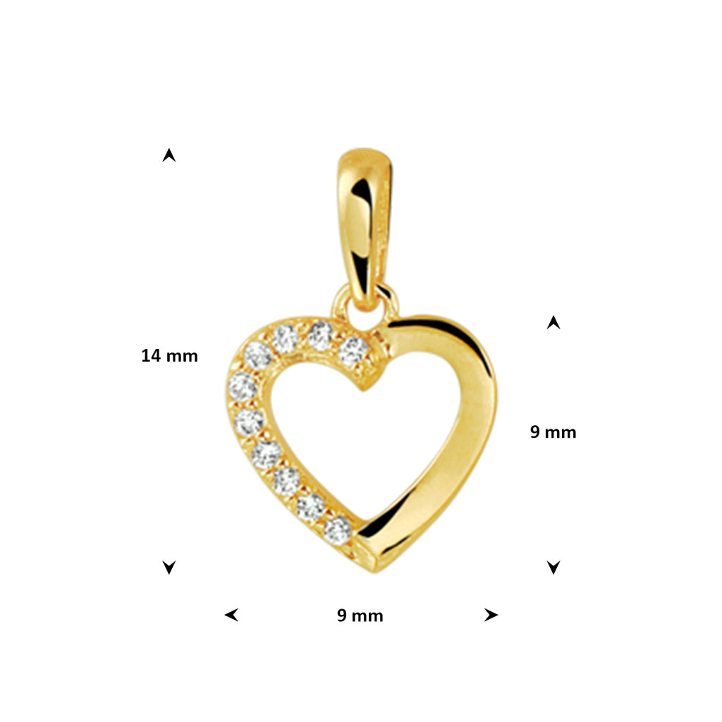 Anhänger Herz Zirkonia 14K Gelbgold
