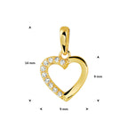 Anhänger Herz Zirkonia 14K Gelbgold