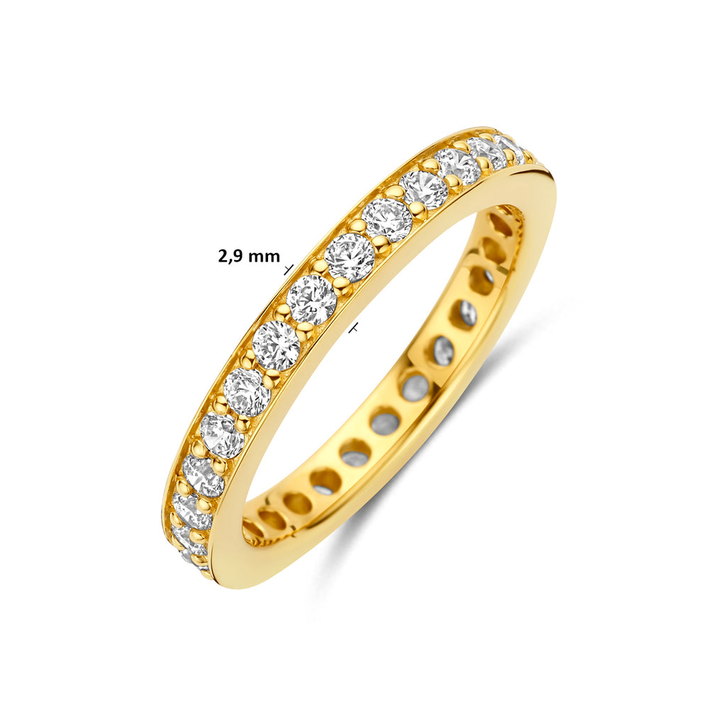 ring zirkonia 3 micron zilver verguld (geel)
