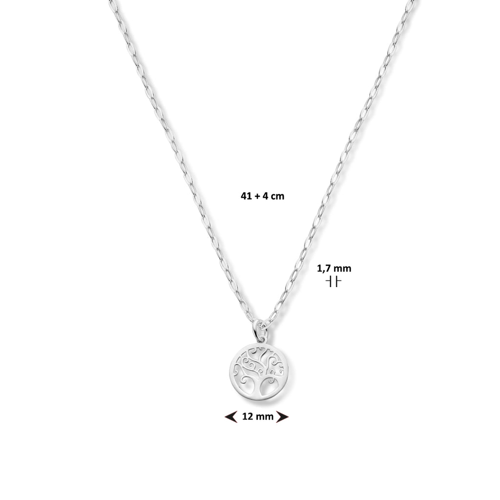 Lebensbaum Halskette 41 + 4 cm Silber rhodiniert
