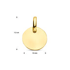 9 Karat Gravur-Anhänger, rund, 10 mm, 9K gelb