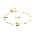 armband bloem 11 - 12 - 13 cm 14K geelgoud