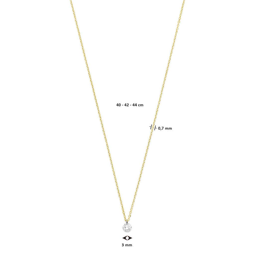 collier diamant 40 – 42 – 44 cm 0.10ct g si 18K geelgoud