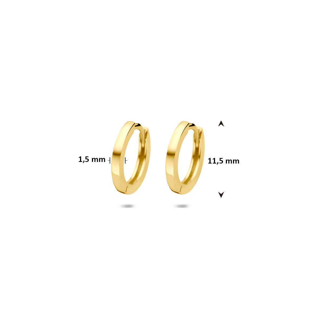 9k Klappcreolen 11,5 mm 9K Gelb
