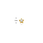 flat back piercing ster zirkonia 1 micron zilver verguld (geel)