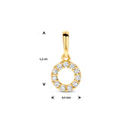 Anhänger rund Zirkonia 6,5 mm 14K Gelbgold
