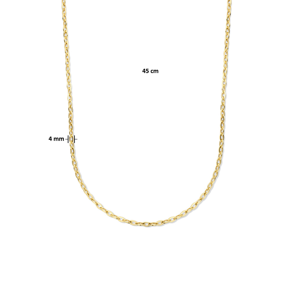 Halskette Anker 4,0 mm 45 cm Silber vergoldet (gelb)