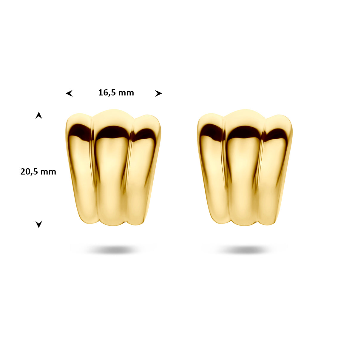 stekeroorringen 20,5 mm 1 micron zilver verguld (geel)