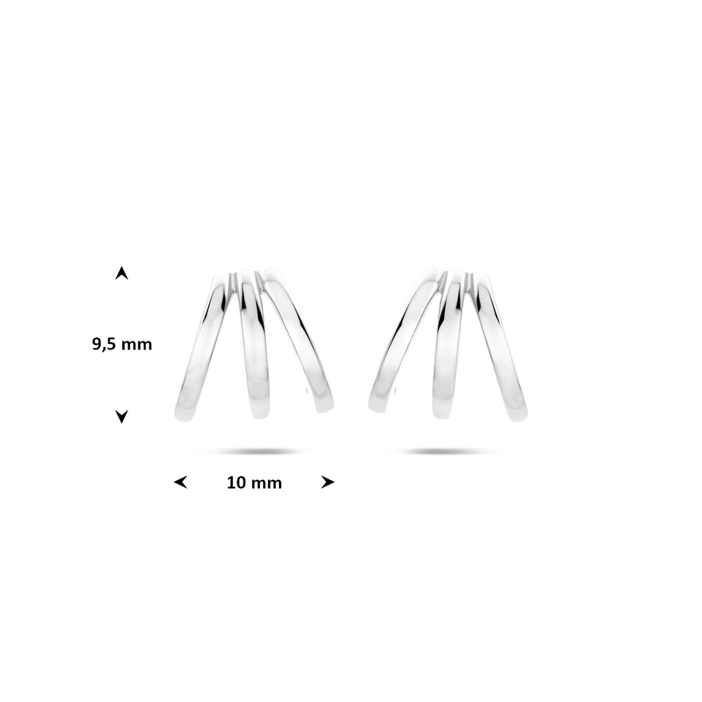 stekeroorringen 9,5 mm zilver gerhodineerd