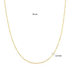 collier 2,3 mm 45cm 14K geelgoud